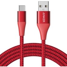 Кабель Anker PowerLine+ II, USB-A - USB-C Red (A8463H91)