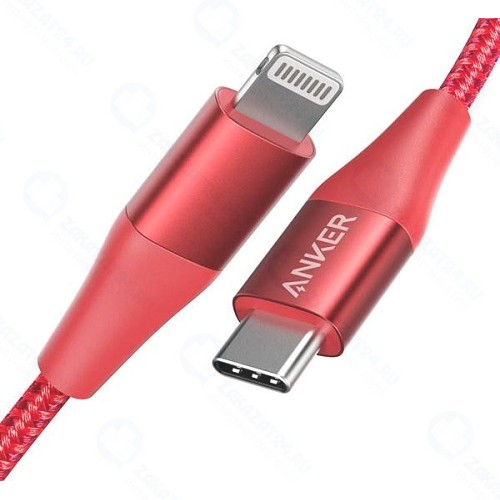 Кабель Anker PowerLine+ II, USB-C - Lightning, 90 см Red (A8652H91)