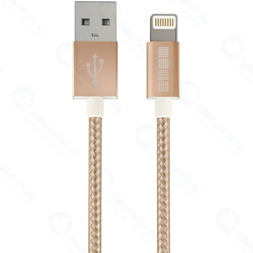 Кабель InterStep Apple Lightning - USB 2.0 Nylon, 1 м, Gold