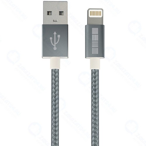 Кабель InterStep Apple Lightning - USB 2.0 Nylon, 1 м, Space Gray