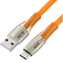 Кабель GCR USB/Type-C 0,5 м 5A QC 3.0 LED, оранжевый (GCR-52520)