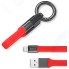Кабель-брелок для iPod, iPhone, iPad InterStep MFI, плоский, 0,1m Red (IS-DC-FTPEMFIRD-010B210)