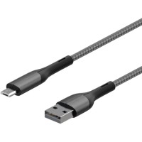 Кабель InterStep MicroUSB/USB2.0, 1,2 м, Dark Grey (IS-DC-MCUSBNYSG-120B210)