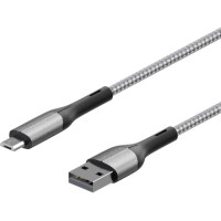 Кабель InterStep MicroUSB/USB2.0, 0,6 м, Silver (IS-DC-MCUSBNYSL-060B210)