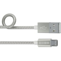 Кабель InterStep USB-microUSB, 2 м, Silver (IS-DC-MCUSBNYSL-200B201)
