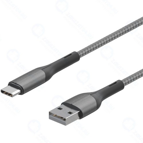 Кабель InterStep Type-C/USB3.0, 1,2 м, Dark Grey (IS-DC-TPCU3NYSG-120B210)