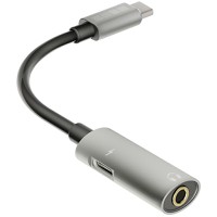 Кабель InterStep Type-C-AUX 3,5 мм + Type-C для зарядки, Gray (IS-DC-TYPCAUXGB-020B210)