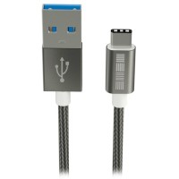 Кабель InterStep USB 3.0, Type C, нейлон, 1 м, Space Gray (IS-DC-TYPCUSNSG-000B201)