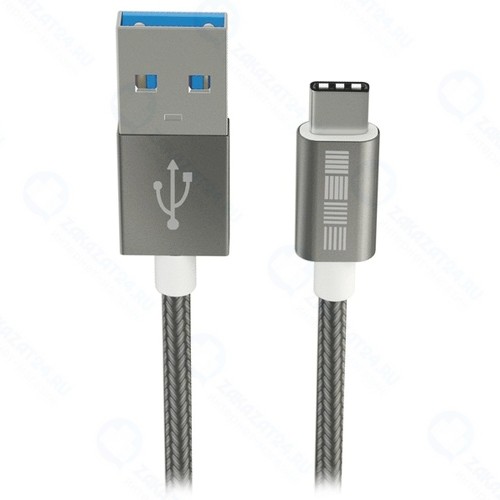 Кабель InterStep USB 3.0, Type C, нейлон, 1 м, Space Gray (IS-DC-TYPCUSNSG-000B201)