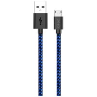 Кабель PERO DC-04 microUSB, 2А, 2 м Blue/Black (PRDC-04MU2MBB)