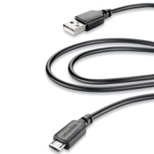 Кабель CELLULAR-LINE Data USB/microUSB, 2 м Black (USBDATACMICROUSB2M)