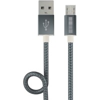 Кабель InterStep USB 2.0 - microUSB 2.0 Nylon, 1 м, Space Gray