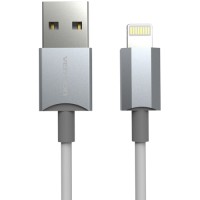 Кабель Vention USB 2.0 AM/Lightning 8M для iPad/iPhone 5 и 6 серии, серебристый (VAI-C02-W100)