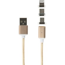 Кабель Red Line 3 в 1 USB Type-C/8-pin/micro USB Gold (УТ000012862)