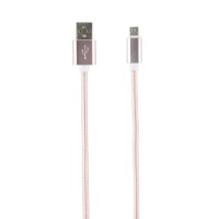 Кабель RED-LINE USB/microUSB, нейлон, 2 м, розовый (УТ000014161)