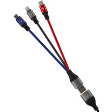 Кабель Usams US-SJ420 USB-A/C+mUSB+Lightning Black (УТ000020307)