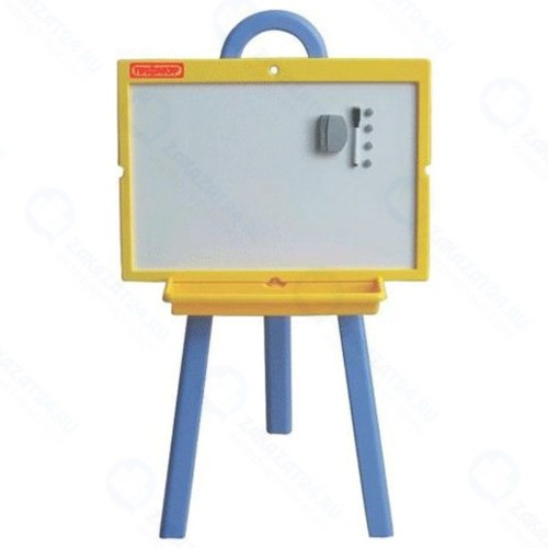 Доска двусторонняя Пифагор 45х60 см, мел/маркер, на стенде, зеленая/белая (231725)