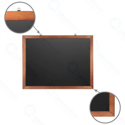 Доска двусторонняя Brauberg 60х90 см, черная/деревянная рамка (236891)