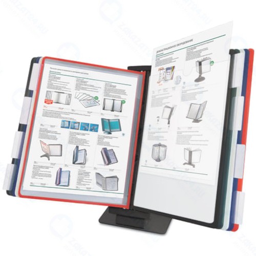 Демосистема настольная-настенная Brauberg металлическая основа, с 10 цветными панелями А4, черная (236716)