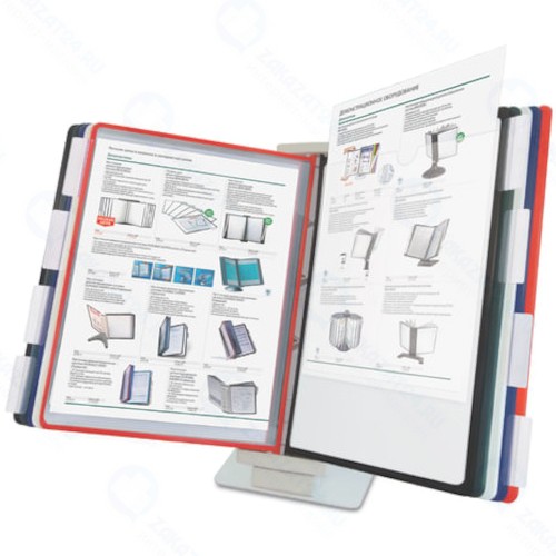 Демосистема настольная-настенная Brauberg металлическая основа, с 10 цветными панелями А4, серая (236717)