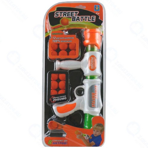 Игрушечное оружие 1TOY Street Battle с мягкими шариками (Т13648)