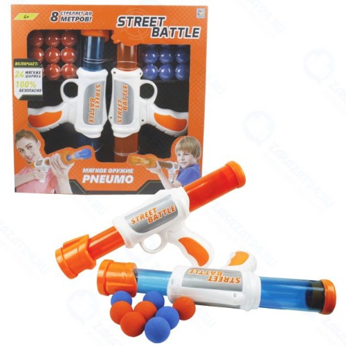 Игрушечное оружие 1TOY Street Battle с мягкими шариками (Т13651)