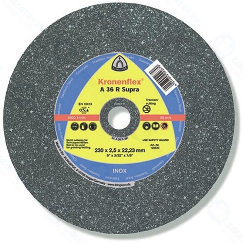 Круг отрезной Klingspor Kronenflex A 36 R Supra, 230х2.5х22 мм (123833)