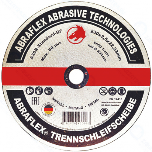 Круг отрезной ABRAFLEX А-30 Standart BF 230х2,5х22 мм (А230252223)