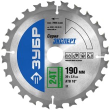 Круг пильный Зубр Ф190х30 мм (36901-190-30-24)