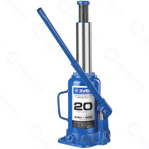 Домкрат бутылочный Зубр T50, 20 т (43060-20_z01)