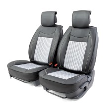 Накидки на сиденье CARPERFORMANCE передние, экокожа, 2 шт Black/Gray (CUS-2072 BK/GY)