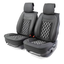 Накидки на сиденье CARPERFORMANCE передние, экокожа, 2 шт Black/Gray (CUS-2092 BK/GY)
