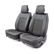Накидки на сиденье CARPERFORMANCE передние, экокожа, 2 шт Black/Gray (CUS-2102 BK/GY)