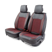Накидки на сиденье CARPERFORMANCE передние, экокожа, 2 шт Black/Red (CUS-2102 BK/RD)