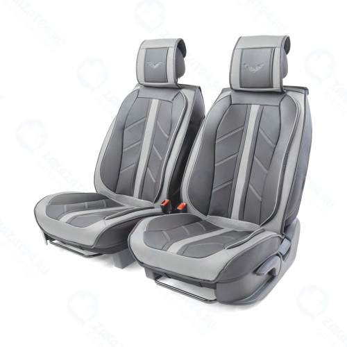 Накидки на сиденье CARPERFORMANCE 3D передние, экокожа, 2 шт Black/Gray (CUS-3012 BK/GY)