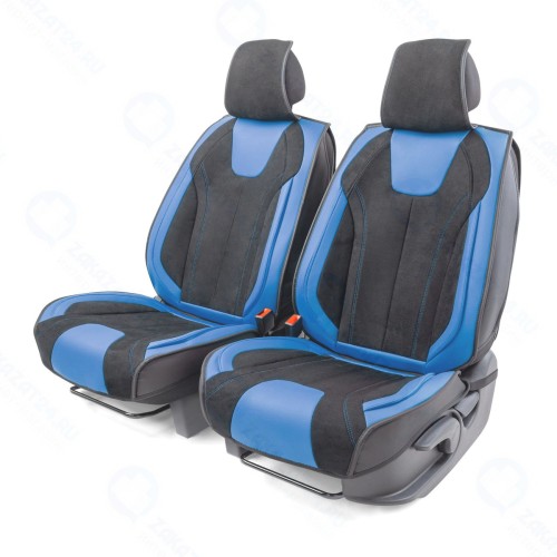 Накидки на сиденье CARPERFORMANCE 3D передние, экокожа, 2 шт (CUS-3034 BK/BL)