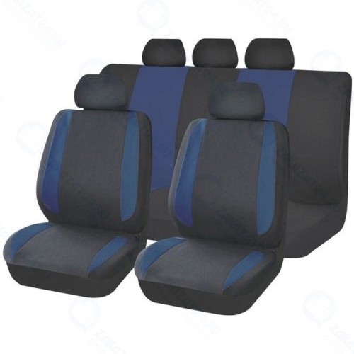 Чехлы для автомобильных сидений Kraft Modern, полиэстер, черные/синие (KT 835615)