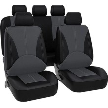 Чехлы для автомобильных сидений Kraft Elite, экокожа, черные/серые (KT 835634)