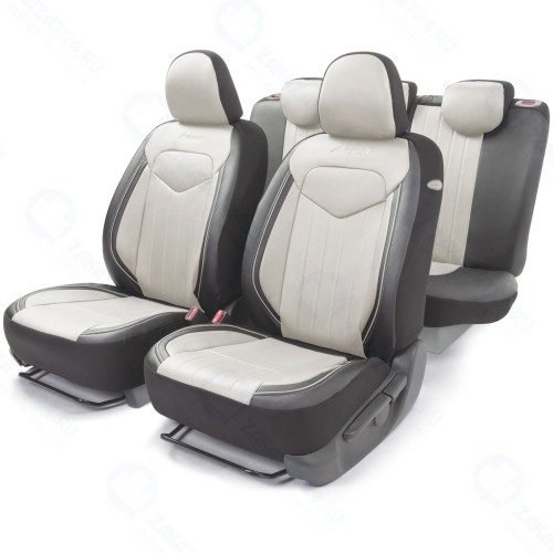 Чехол для автомобильного сиденья AutoProfi Signature SGN-1505GF BK/WH, кожа