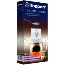 Фильтр-пакеты Topperr одноразовые, для заваривания чая/травяных смесей, 80 шт (3051)