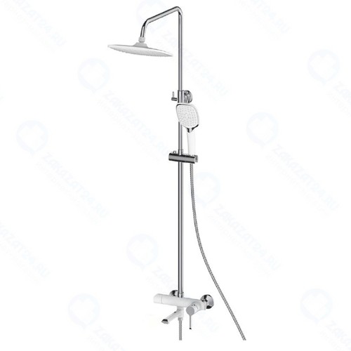 Душевая система HAIBA с верхней и ручной лейкой, белая/хром (HB24805-8)