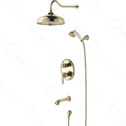 Смеситель для ванны и душа Lemark Brava, золотистый (LM4722G)