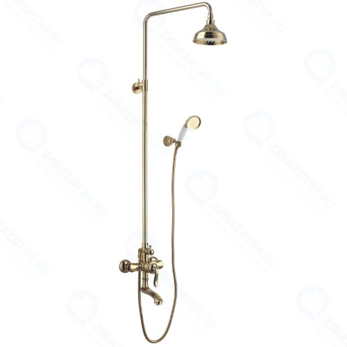 Смеситель для ванны и душа Lemark Brava, золотистый (LM4762G)