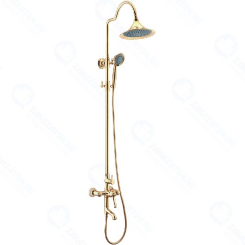 Смеситель для ванны и душа Lemark Greek, золотистый (LM5562GG)