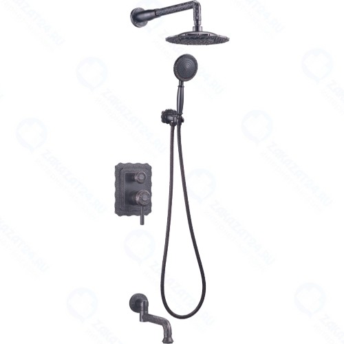 Смеситель для ванны и душа Lemark Jasmine, черная бронза (LM6622ORB)