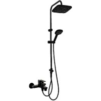 Душевая система ORANGE Aristo, смеситель с изливом, черная матовая (M19-944b)