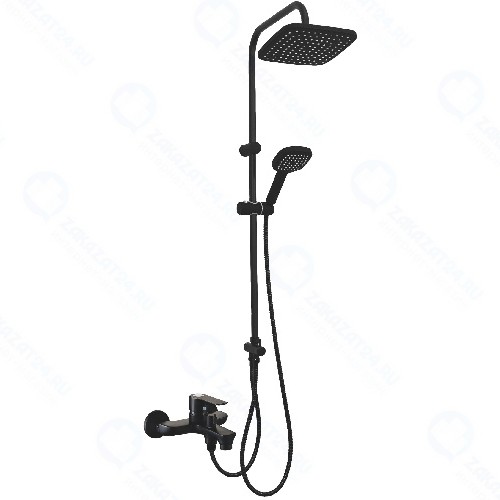 Душевая система ORANGE Aristo, смеситель с изливом, черная матовая (M19-944b)