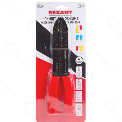 Кримпер Rexant для обжима наконечников, зачистки проводов (12-3033)