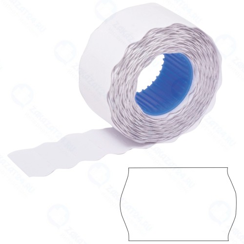 Этикет-лента Brauberg 26x12 мм, волна, 5 рулонов x 800 шт, белая (123576)