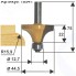 Фреза по дереву Энкор ф44,5х22 мм R15,9 мм, хвостовик 12 мм (10541)